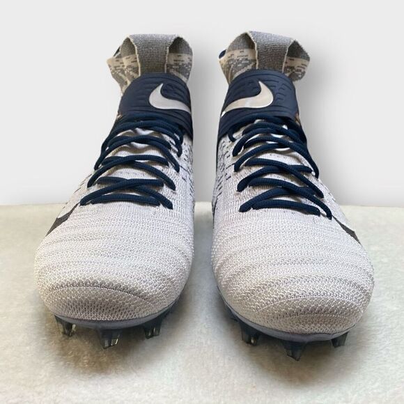 Nike Alpha Menace Elite 2 Flyknit Navy Football Cleats BV2077-101 Mens size 10.5 - Picture 5 of 10